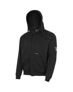 OBRZFC207-S image(1) - OBERON Hoodie - Hi-Vis 100% FR/Arc-Rated Heavyweight 12 oz Cotton Fleece - Zipper Closure - Detachable Hood - Black - Size: S