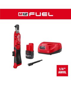 MLW3052-21 image(0) - Milwaukee Tool M12 FUEL 1/4 Inch Ratchet Kit