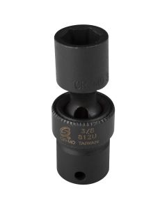 SUNEX SOC 3/8 1/4D IMP UNIV 6PT BLK