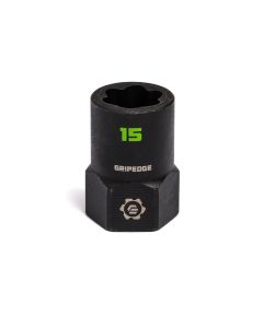 GETXBM15 image(0) - Grip Edge Tools 15mm 3/8" Dr RPT Socket Extractor with FORS (Standard Length)