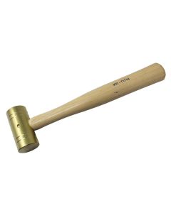 KTI71714 image(1) - K Tool International Brass Hammer 16 oz. with Wooden Hickory Handle