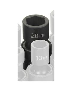 GRE2020UM image(0) - Grey Pneumatic 1/2" Drive x 20mm Standard Universal Socket