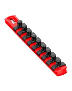 ERN8411 image(0) - Ernst Mfg. 8&rdquo; Socket Organizer and 9 Socket Clips - Red - 3/8&rdquo;