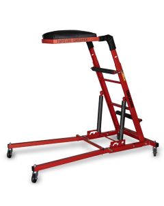 TRX3-106 image(1) - Traxion 3-106 Quality Economy Topside Creeper - Red with Expanded Metal Steps and Velcro Stomach Pads with Tool Loops