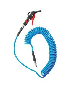 PRVBGKPUSCO254 image(0) - Prevost 1/4" ID x 13' Coil hose with 1/4" prevoS1 Automotive safety coupling, OSHA blow gun and 1/4" plug