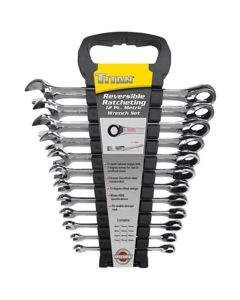 TITAN 12-PC METRIC REVERSIBLE RATCHETING WRENCH