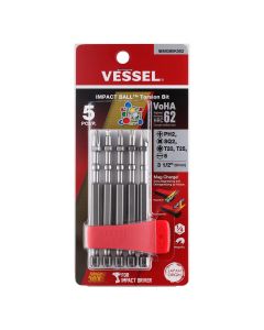 VESIBMG90K002 image(0) - Vessel Tools IMPACT BALL Torsion Bit ASSORTx90 5PC. (MCH)