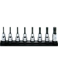 KKNRS3025Z-8-L50 image(0) - Ko-ken USA RS3025Z/8-L50 3/8 Sq. Dr. 8 Piece Z-Series TORX&Acirc;&reg; Bit Socket set T20-T55