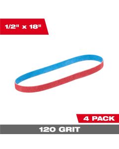 MLW48-80-9120 image(2) - Milwaukee Tool 1/2 Inch x 18 Inch 120 Grit Bandfile Belts ‐ 4 pack