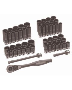 GRE81259CRD image(1) - Grey Pneumatic 3/8" Dr. 59pc Fract. & Metric Duo-Socket Set - 12