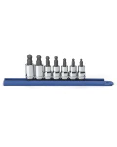 KDT80587 image(0) - GearWrench 7 Piece 3/8 Inch Drive Ball End Hex Bit Metric Socket Set