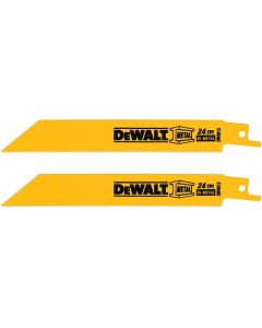 DWTDW4813 image(0) - DeWalt 6-in. 24 tpi Straight Back Bi-Metal Reciprocating Blade (5-Pack)