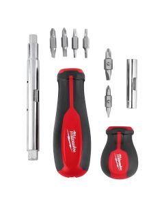 MLW48-22-2763 image(0) - Milwaukee Tool 2pc 11-in-1 Multi-Bit Screwdriver and 6-IN-1 Stubby Multi-Bit Screwdriver Set