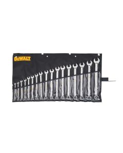 DWTDWMT19237 image(0) - DeWalt DEWALT 18PC MM COMBO WRENCH SET