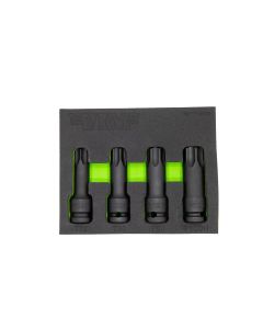 VIMIMPTX800 image(0) - VIM Tools 1/2 Inch Drive Impact TORX Drivers, T70,T80,T90,T100, One Piece Drivers,3 Inch Long