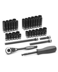 GRE89653CRD image(0) - Grey Pneumatic 1/4" Drive 53 Piece Fractional & Metric Duo-Socket Set - 6 Point