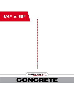 MLW48-20-9013 image(0) - Milwaukee Tool 1/4 Inch x 16 Inch x 18 Inch SHOCKWAVE Impact Duty Carbide Hammer Drill Bit