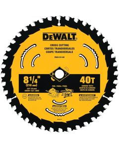 DWTDWA181440 image(0) - DEWALT 8-1/4 In Carbide Circular Saw Blade 40 Tooth with 5/8 in Arbor (1 Pack)