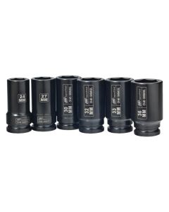 IRTSK6M6LN image(0) - Ingersoll Rand 3/4" Drive Hex Deep Metric Impact Socket Set, 6-Piece