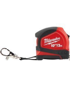 MLW48-22-6601 image(1) - Milwaukee Tool 10ft / 3m Keychain Tape Measure with LED