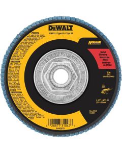 DEWALT 4-1/2-Inch By 5/8-Inch-11 36 Grit Zirconia Angle Grinder Flap Disc