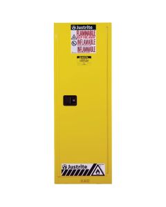JUS891520 image(0) - Justrite Mfg. Co. 15 Gallon, 1 Shelf, 1 Door, Self Close, Flammable Cabinet, Sure-Grip&reg; EX Compac, Yellow - 891520