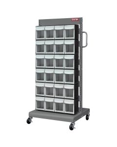 LDS1010548 image(0) - ShopSol Mobile Parts Cart - Flip Out Bin, 24 Bins