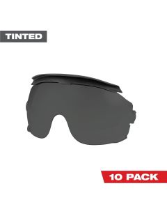 MLW48-73-1455 image(0) - Milwaukee Tool 10pk Gasketed Tinted Eye Visor Replacement Lenses (Milwaukee&reg; BOLT Safety Helmet & BOLT Hard Hat Mount)