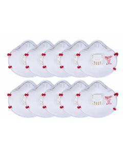MLW48-73-4014 image(0) - Milwaukee Tool 10pk N95 Valved Respirator