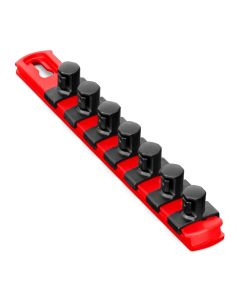 ERN8412 image(1) - Ernst Mfg. 8&rdquo; Socket Organizer and 7 Socket Clips - Red - 1/2&rdquo;