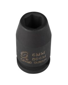 SUN806M image(0) - SUNEX SOCKET IMPACT 6MM 1/4IN. DRIVE STD 6 POINT