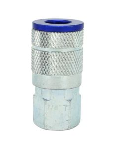 Milton Industries ColorFit Coupler, T-style Blue, 1/4-inch NPT Female