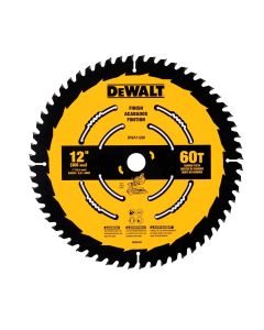 DWTDWA11260 image(0) - DEWALT 12 In Carbide Circular Saw Blade 60 Tooth with 1 in Arbor For Finishing (1 Pack)