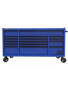 HOMBL04072160 image(0) - Homak Manufacturing 72 in. RS PRO 16-Drawer Roller Cabinet with 24 in. Depth - Blue