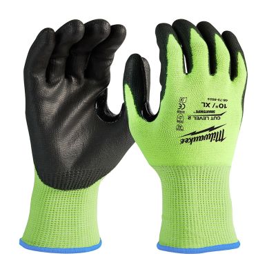 12 Pqt Hi-Vis Cut Lvl 2 Poly Dip-XL