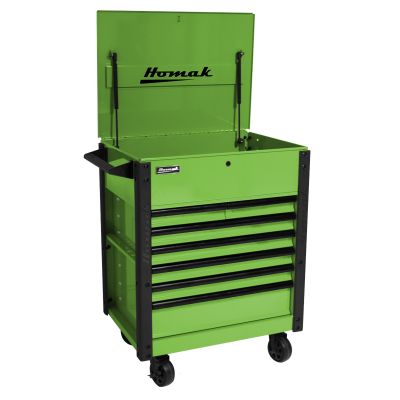 Chariot de service &agrave; 7tiroirs de la srie Pro de 35 po, vert