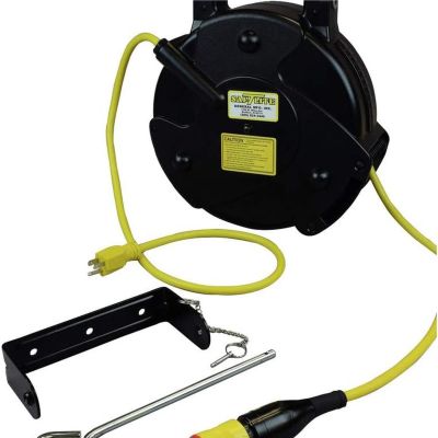 GEN2200-3026 image(0) - SafTlite by General Manufacturing Mid Size Power Supply Reel 40 Foot 12/3 SJTOW Cord 15 Amp Saf T Lok Outlet