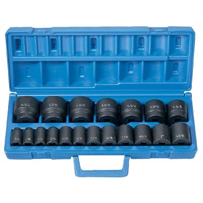 GRE1319 image(0) - Grey Pneumatic 1/2" Drive 19 Piece Standard Length Fractional Master Set