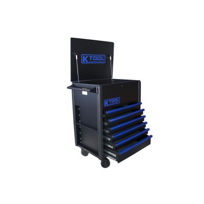 KTI75153 image(0) - K Tool International Service Cart Premium 7 Drawer 750 Pound (Matte Black/Blue)