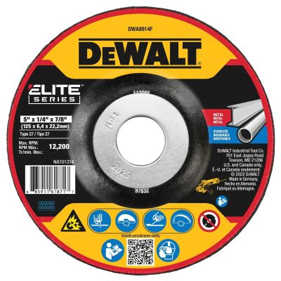 DWTDWA8914F image(0) - DEWALT ELITE SERIES Grinding Wheels 5 X 1/4 X 7/8 XP CERAMIC