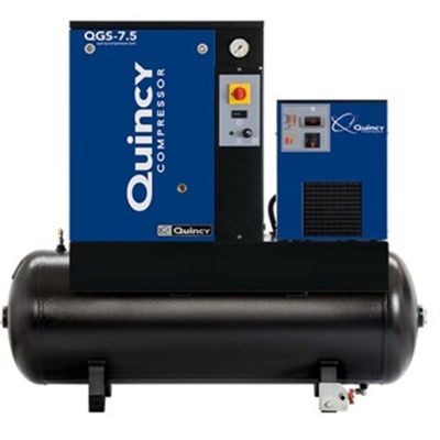 QAC4152005431 image(0) - Quincy Compressors 7.5 HP 60 Gallon Rotary Screw Air Compressor with Dryer 230V 1PH - Model QGS7.5HPD1