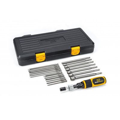 KDT89620 image(0) - GearWrench 20 Piece 1/4 Inch Drive Torque Screwdriver Set 10-50 in/lb