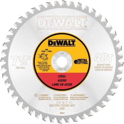 DWTDWA7766 image(0) - DEWALT 48 Teeth Ferrous Metal Cutting 5/8-Inch Arbor, 7-1/4-Inch