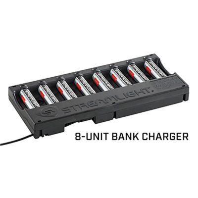 STL20223 image(0) - Streamlight 8-Unit SL-B26 Bank Charger - 12V DC - Includes (8) SL-B26 Batteries - Black