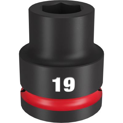 MLW49-66-6357 image(0) - Milwaukee Tool SHOCKWAVE Impact Duty  3/4"Drive 19MM Standard 6 Point Socket