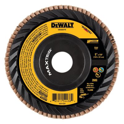DWTDWA8367TR image(0) - DEWALT HP MAXTRIM Trimmable Backer Flap Disc