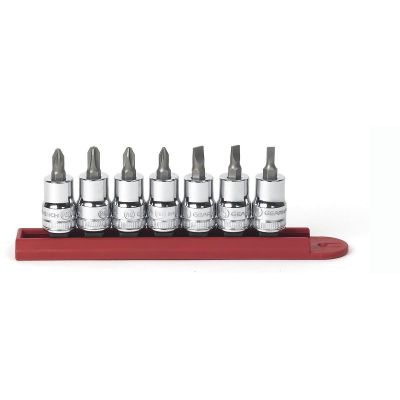 KDT80577 image(0) - GearWrench 7 Piece 3/8 Inch Drive Slotted/Phillips/Pozidriv Bit Socket Set