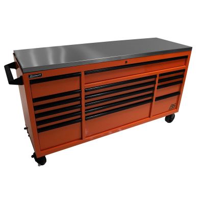 HOMOG04072164 image(0) - Homak Manufacturing 72 Inch RS Pro Roller Cabinet Stainless Steel Top - Competition Orange