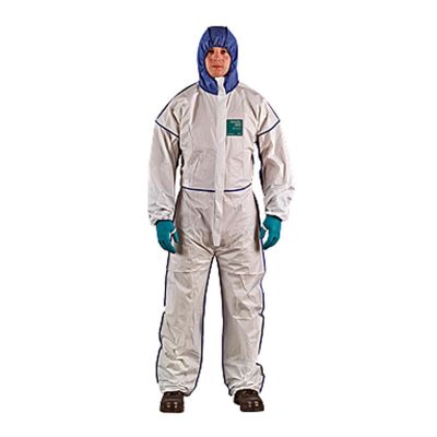 ASLWN18-B-92-195-05 image(0) - Ansell ALPHATEC 681800C BOUND SMS HOOD BACK LEG COVERALL WHT NVY SIZE XL