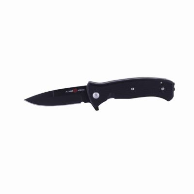 SUNAMK2204 image(0) - SUNEX AL Mar SERE 2020 G Assisted Open Liner Lock D2 3 Inch Matte Black Titanium Finish Plain Edge Talon Blade with G10 Handle Tactical Folding Knive - Black